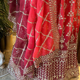 Red Party Lehenga