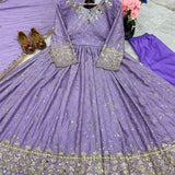 Purple Party Wear Anarkali Dress