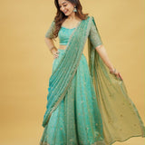 Mayuri Sea Green Silk Lehenga