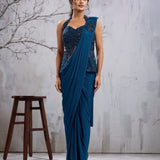 Classic Beads Work Ready To Wear Saree
