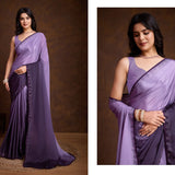 Crafted Chinon Shaded Colored Saree