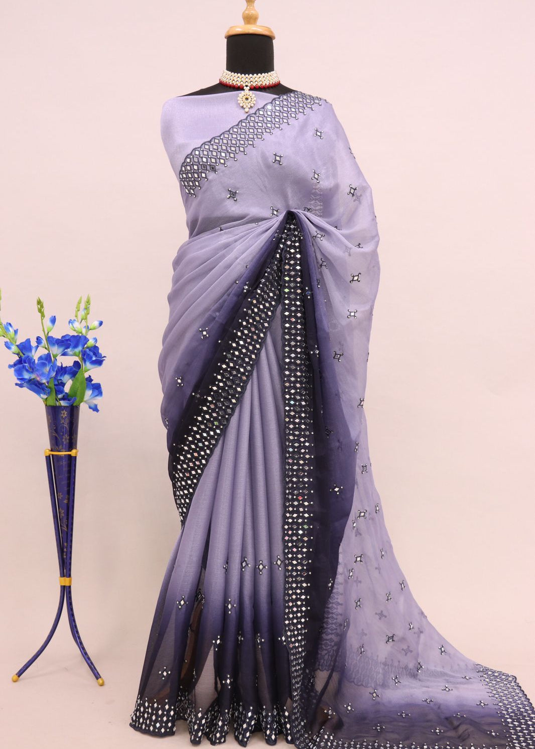 Premium  Mirror Work Saree