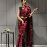 Presenting You Most Beautiful Sequins Work Ready To Wear Saree