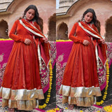 Maroon Designer Fandy Silk Gown