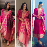 Traditional Silk Sequence Anarkali Gown