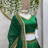 Green Malbari Silk Lehenga