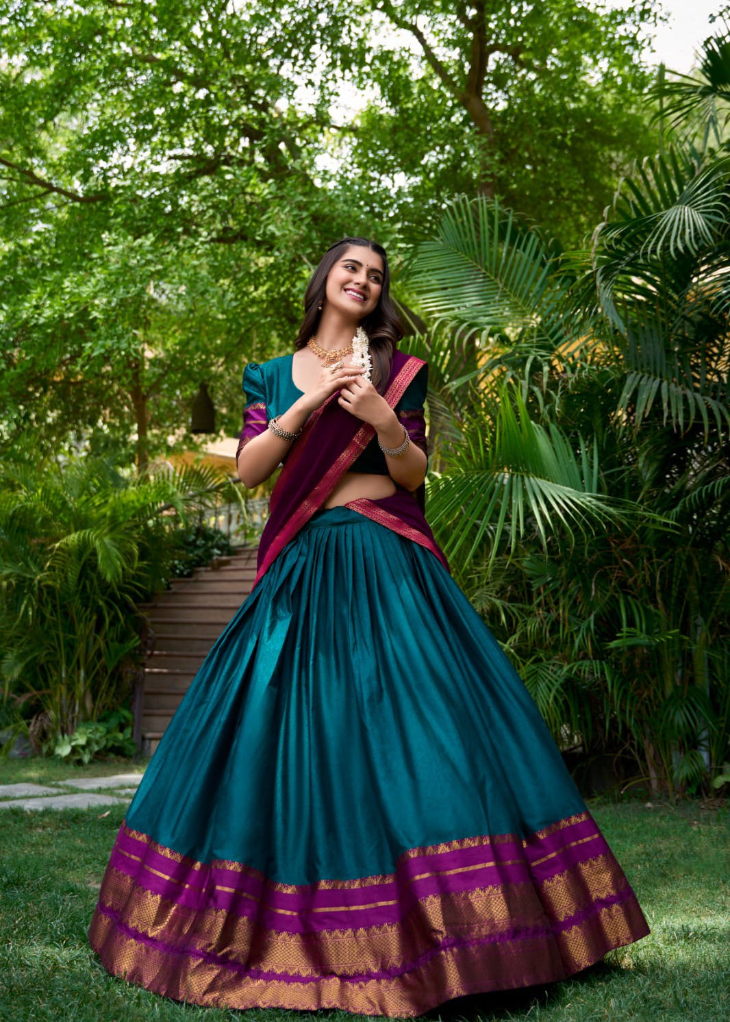 Festive Zari Weving Silk Lehenga