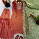Dulhan Silky Embroidered Top Sharara