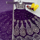 Embroidered Wine Lehenga Choli