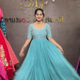 Aqua Green Heavy Anarkali Gown