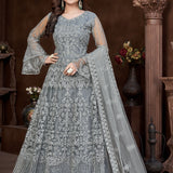 Grey Designer Wedding Anarkali