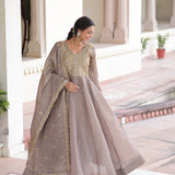 Designer Gold Crush Anarkali Gown
