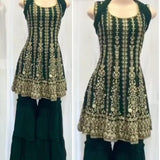 Designer Party Wear Look Top ,Sharara and Dupatta