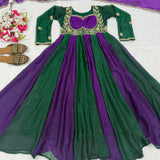 Designer Fendy Silk Anarkali Gown