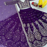 Embroidered Wine Lehenga Choli