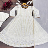 Blooming Luxury White Anrkali Suit