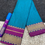 Pure Aura Plain Cotton Silk Saree