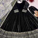 Designer Black Velvet Anarkali SUit