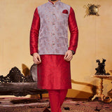 Men's Wedding Silk Kurta Koti