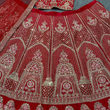 Attractive Party Wear ed Colour Embroidered Silk Lehenga choli