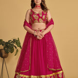 Sparkal Pink Georgette Lehenga