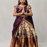 Heavy Lichi Silk Kids Lehenga