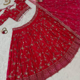 Fancy Red Thread Sequance Lehenga