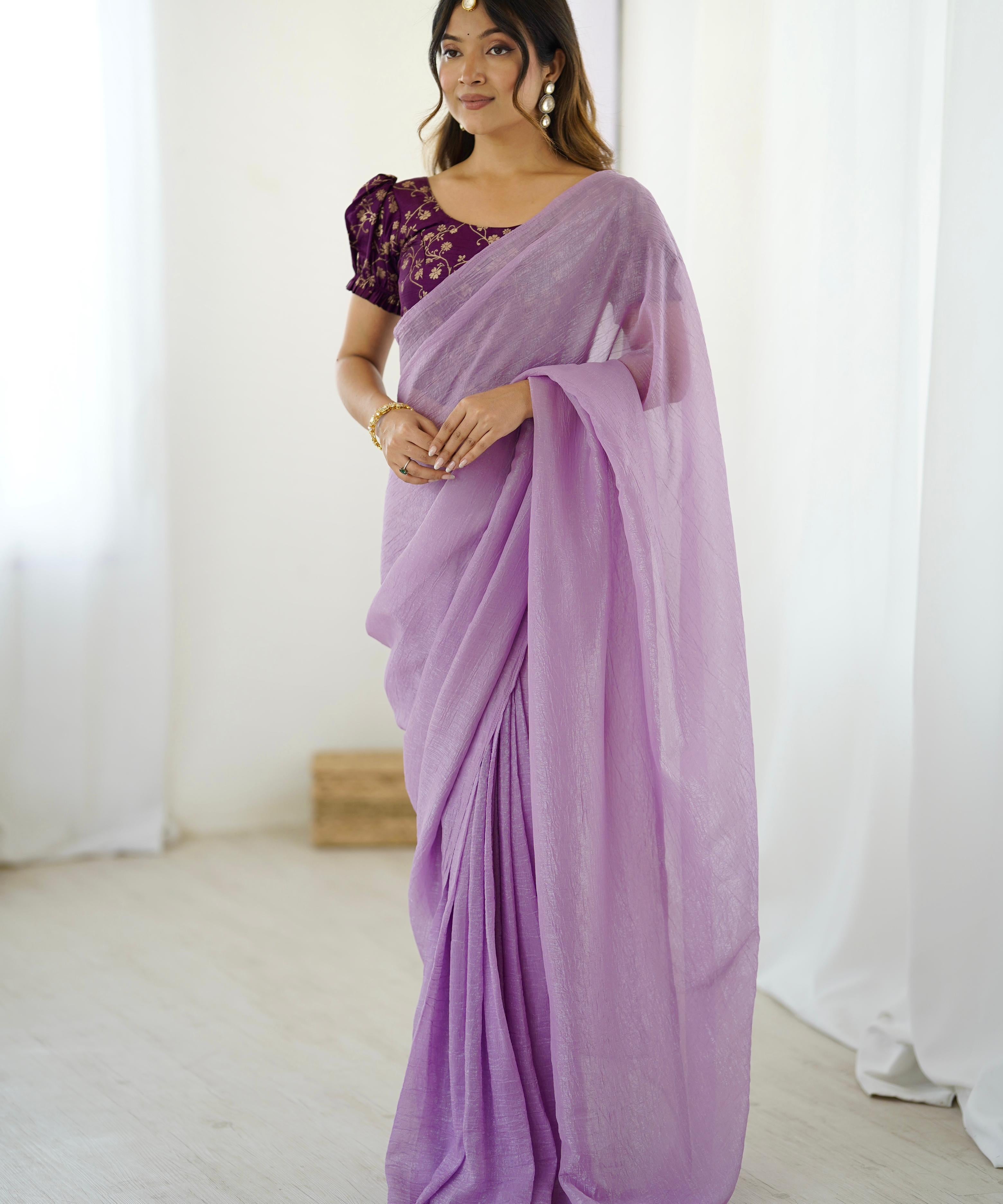 Stunning Silk Ready To Wear Saree
