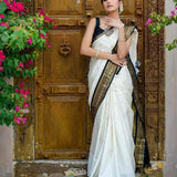 Beautyfull White Art Silk Saree