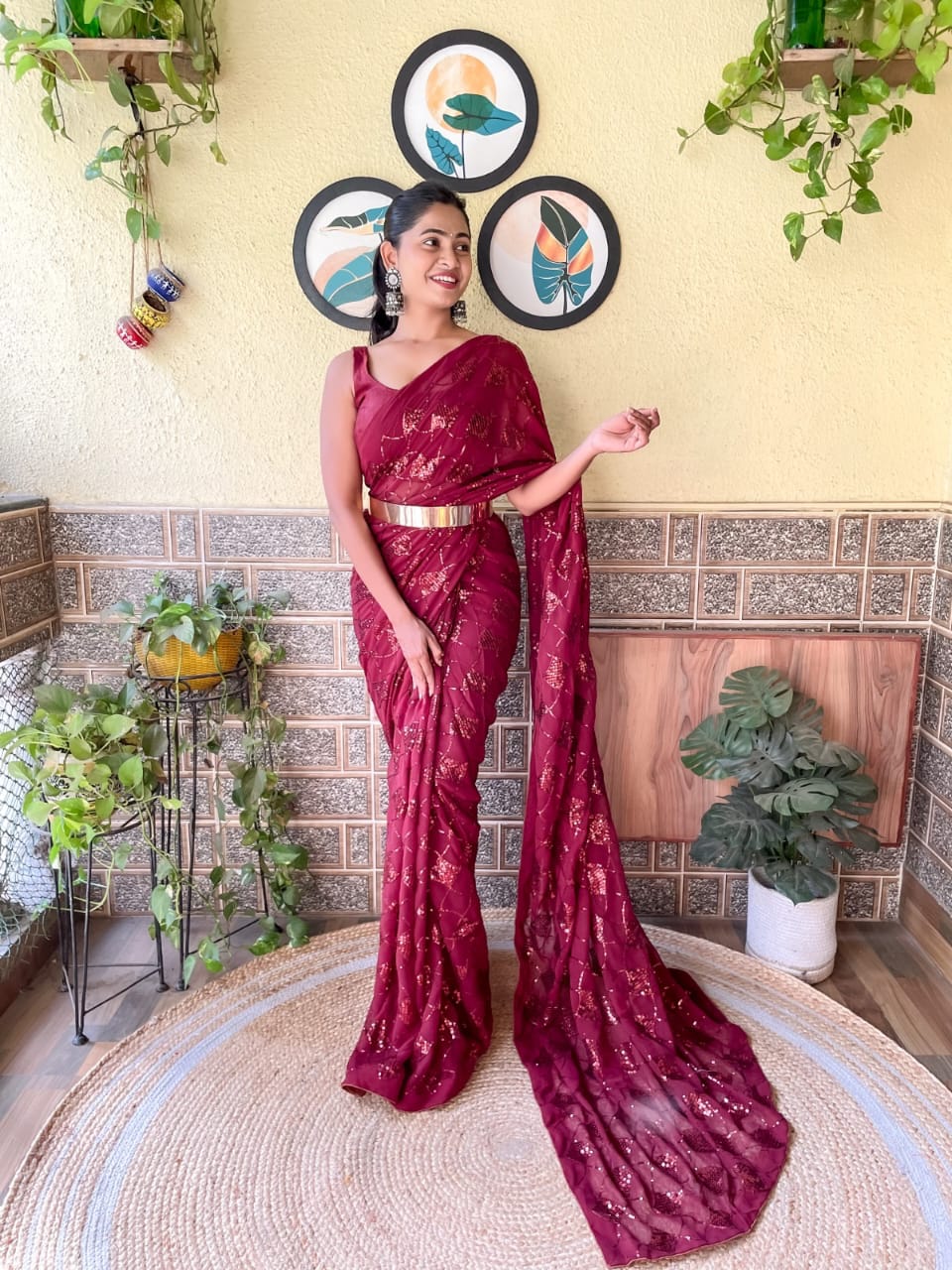 Gorgeous Sequnce Work Saree