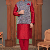 Men's Wedding Silk Kurta Koti