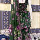 Glamour Green Floral Print Suit