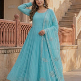 Stunning Sky Georgette Anarkali Gown