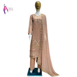 NEW DESIGNER HEAVY FUAX GEORGETTE GOWN