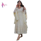 White Premiun  Georgette Anarkali Gown