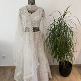 Ivory Moonlight Bridal Lehenga - Unstich, Size M