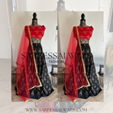 Black Red Lehenga