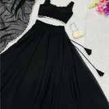 Black Simple Lehenga