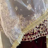 Royal Velvet Maroon Palazzo Set