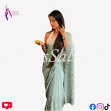 Heavy Sequance Mirror Work Saree