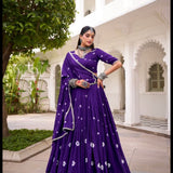 Violet Lehenga - Unstich