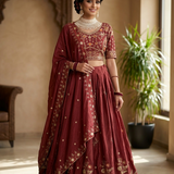 Ruby Royale Embroidered Lehenga - Size L