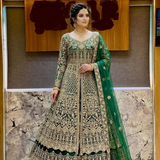 green bridal suit
