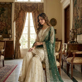 Classical Fandy Embroidered Top Sharara - Size M