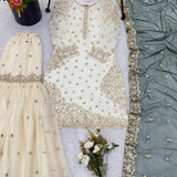 Classical Fandy Embroidered Top Sharara - Size M