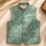 Aqua Royale Brocade Waistcoat