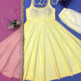 Yellow Anarkali Set with Pink Dupatta