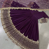 Elegant Sequence Work Georgette Anarkali Gown