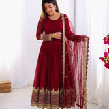 Elegant Sequence Work Georgette Anarkali Gown