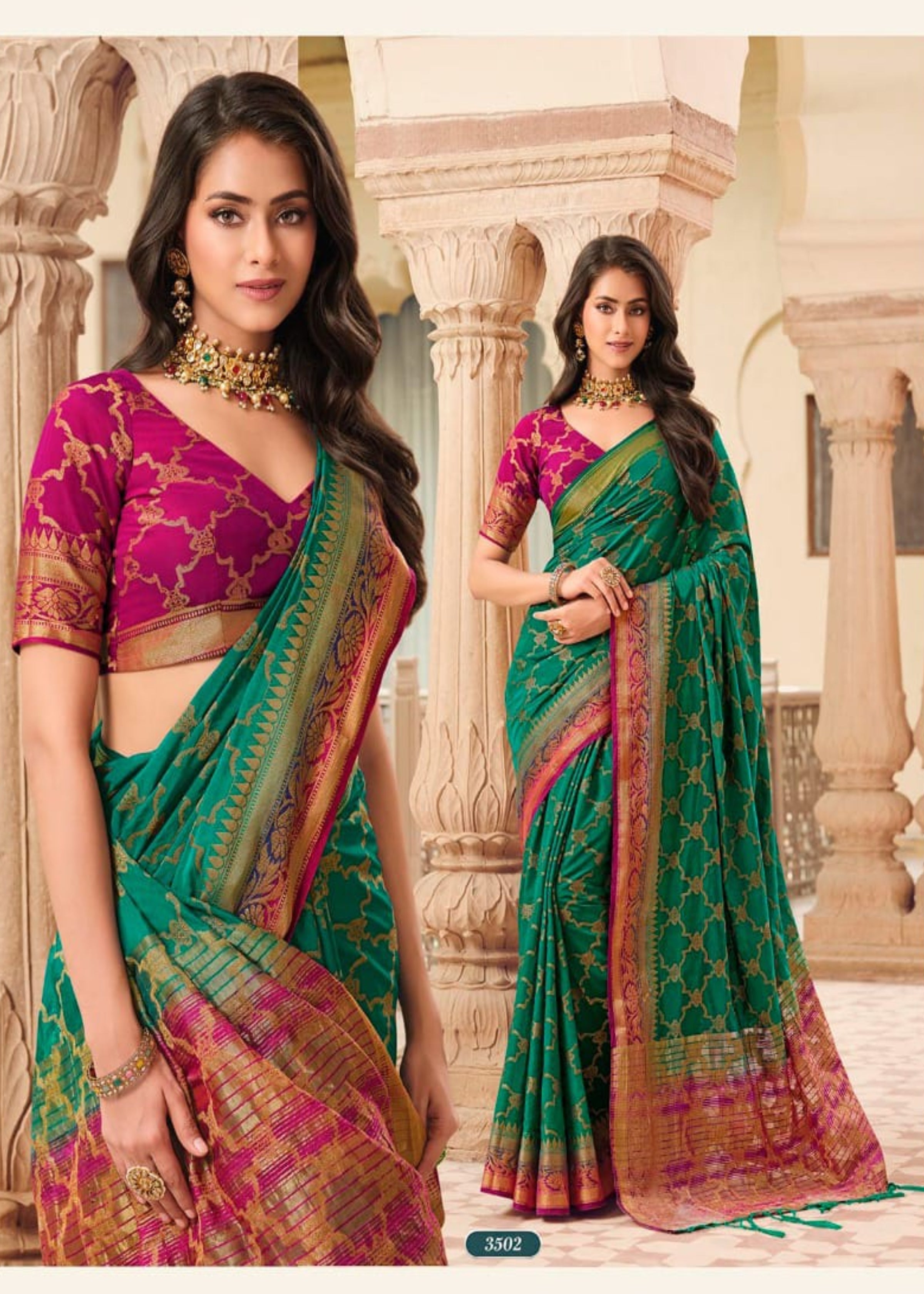 Raw Silk Chit Pallu Saree